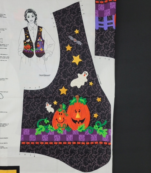 Cut & Sew Vest Fabric Panel A LITTLE BIT SPOOKY - Picture 9 of 16
